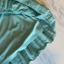 LC Lauren Conrad  Green Smocked Ruffle Sleeve Midi Dress Size M Medium Teal Party Photo 11