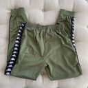 Kappa Army Green Logo Stripe Soft Shell Jogger Track Pants Zip Ankle XL Photo 2