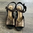 sbicca  - Black & Metallic Bronze Chunky Heel Sandal
Genuine Leather Size 7 Photo 2