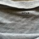 a.n.a  L Gray Floral Embroidered Shoulders Crew Neck Sweater Photo 1