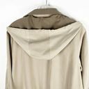 Gallery  Tan Long Interior Zipper Hooded Exterior Button Lined Coat, Size 14 Photo 8