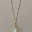 American Vintage Vintage “Elfa” Teardrop Pearl Charm Pendant Necklace Champagne Iridescent Classic  Photo 4