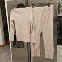 The Great 💕💕 The Pointelle Sleep Ballet Tee + Lounge Pant ~ Cement Large L NWT Photo 10