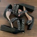 Juicy Couture  Macarena Black Strappy Rhinestone Platform Heels 8 Photo 3