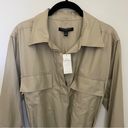 Banana Republic  Tan Brown Casual Collared Henley Button Belted Dress size Medium Photo 3