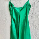 Meshki NWT  Tabitha Cowl Neck Satin Mini Slip Dress Emerald Green Women's Medium Photo 2