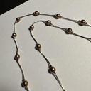 Monet  Gold Tone Brown Bead 30 Inch Chain Necklace Signed Photo 2