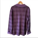 Carlisle Vintage  Sweater Jacket Collared Cardigan purple Black Checked Wool M Photo 1