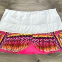 Lucky in Love  13” Layered Pleated Tennis Skirt White And Pink Print Size Large Photo 0