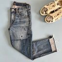 Polo Ralph Lauren Waverly Straight Crop Patchwork Distressed Denim Jeans Photo 0