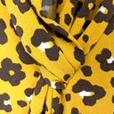 Carmen Marc Valvo Carmen Top Women's Size Large Yellow Floral Leopard Print Tank Blouse Knot Front Photo 5