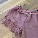 Harvé Benard Boho Lilac Ruffle Blouse Crotchet Photo 2