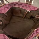 Coach Signature Purple  with Tan Leather EUC Photo 4