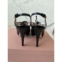 Miu Miu  Capretto Black Leather Spectator Heels Size 37/7 Ships in original box Photo 3