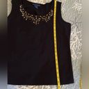 Karen Scott Black Scooped Embellished Sleeveless Top Photo 5