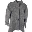 Anne Klein  Women's Sweater Wool Jacket Mock Neck Button Closure Gray Size Small Photo 6