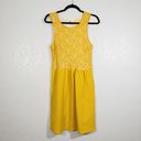 Maeve x Anthropologie Lemon Yellow Vera Lace A-Line Dress Size Medium Photo 2