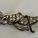 silver tone vintage rhinestone grasshopper brooch Photo 1