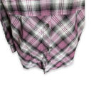 Krass&co G.H. Bass &  Womens Shirt Size M Purple Gray Black Plaid Flannel Split Back Photo 2