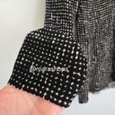 Tory Burch  Black White Print Merino Wool Button Cardigan Photo 1