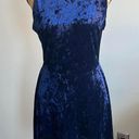 Divided Blue Velvet Dress Photo 0