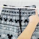 Disney  Womens Mickey Mouse Snowflake Fleece Pajama Set Size X-Small Grey Black Photo 9