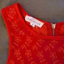 Socialite Red Eyelet Chiffon Skater Sleeveless Dress - Size Medium Photo 3