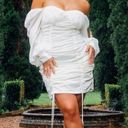 Pretty Little Thing Ivory Ruched Dress  Photo 3