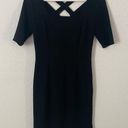 Boston Proper Black Bodycon Short Sleeve Dress with Criss Cross Straps size 2 Photo 0