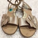 Born concept BOC  Leather Floral Ankle Strap Sandals Gold 8 Photo 1