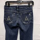 7 For All Mankind  Women‎ size 24 Flare Jeans Blue Cotton Distresed 24w AFJ-C Photo 4