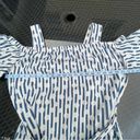 Isaac Mizrahi  TRUE DENIM Stripe & Dot Cold Shoulder Dress DARK INDIGO Size 16 Photo 7