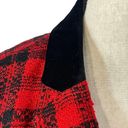 Charter Club  SZ 10 Blazer Jacket Plaid 1-Button Long Sleeve Lined Collared Red Photo 2