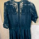 Green Maxi Short Sleeve Lace Dress Size L Photo 1