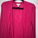 The Loft  Silk Ramie Blend Long Sleeve Open Front Women's Pink Cardigan Size Medium Photo 2