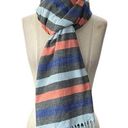 Gap  Navy blue, coral pink, white, & gray stripe scarf Photo 0