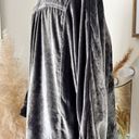 Pilcro Anthropologie Orsay Velvet Buttondown Grey Silver Boho Blouse Size M/L Photo 6