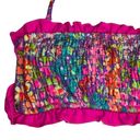 Victoria's Secret Victoria’s Secret Swim 𑁍 Floral Ruffle Bandeau 2 Piece Bikini Set 𑁍 Fuchsia M Photo 3