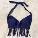 The Bikini Lab Navy Fringe Bikini Top from  Photo 0