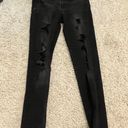 American Eagle  black distressed high rise jeggings size 4 Photo 0