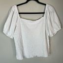 J.Crew  Smocked broken-in jersey cropped top white Photo 9