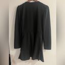 ZARA  Women’s Black Long Double Button Peplum Ruffle Hem Blazer Jacket Size L Photo 1