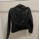 Aakaa Faux Black Leather Jacket Photo 6