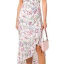 Cinq à Sept  Sheila Floral Ruffle-Trim Midi Dress Size 2 V-Neck Flutter Sleeve Photo 0