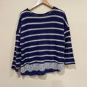 Dress Barn Striped Lace Pullover Sweater size large Photo 3