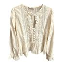 ZARA  Boho Swiss Dot and Crochet Cream Size Large Photo 0