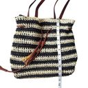 Nora Everyday Striped Drawstring 100% Paper Shoulder Bag Boho Beachy Summer Photo 2