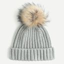 J.Crew  Ribbed pom-pom beanie in Heather Ash Gray - new with tags! Photo 0