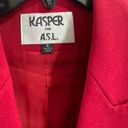 Kasper long sleeve Red Blazer has shoulder pads is a size 6. Photo 2