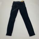 ZARA  Womens Jeans Black US Size 4 Skinny Denim Dark Wash Button Zip Photo 1